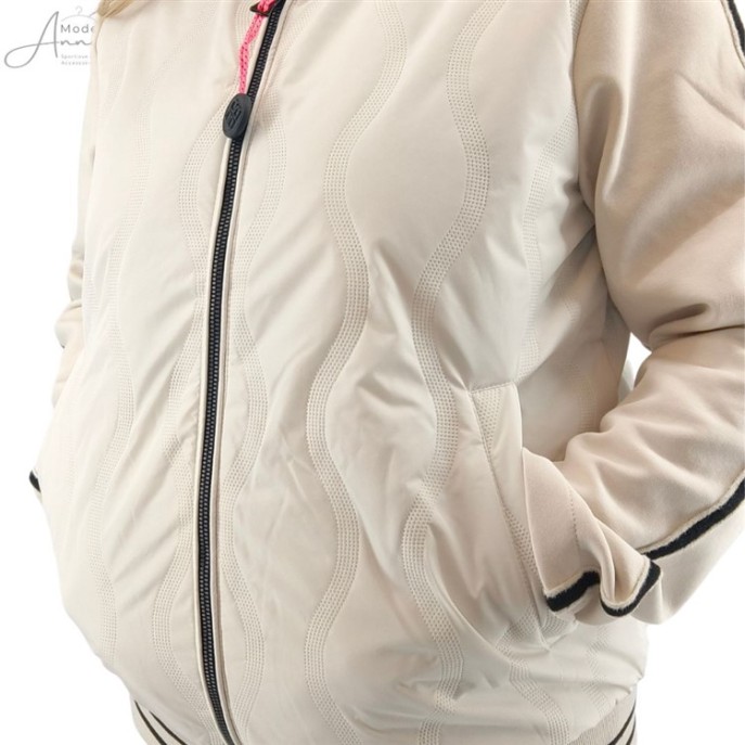 District Zomerjas bomber - Off white zwart